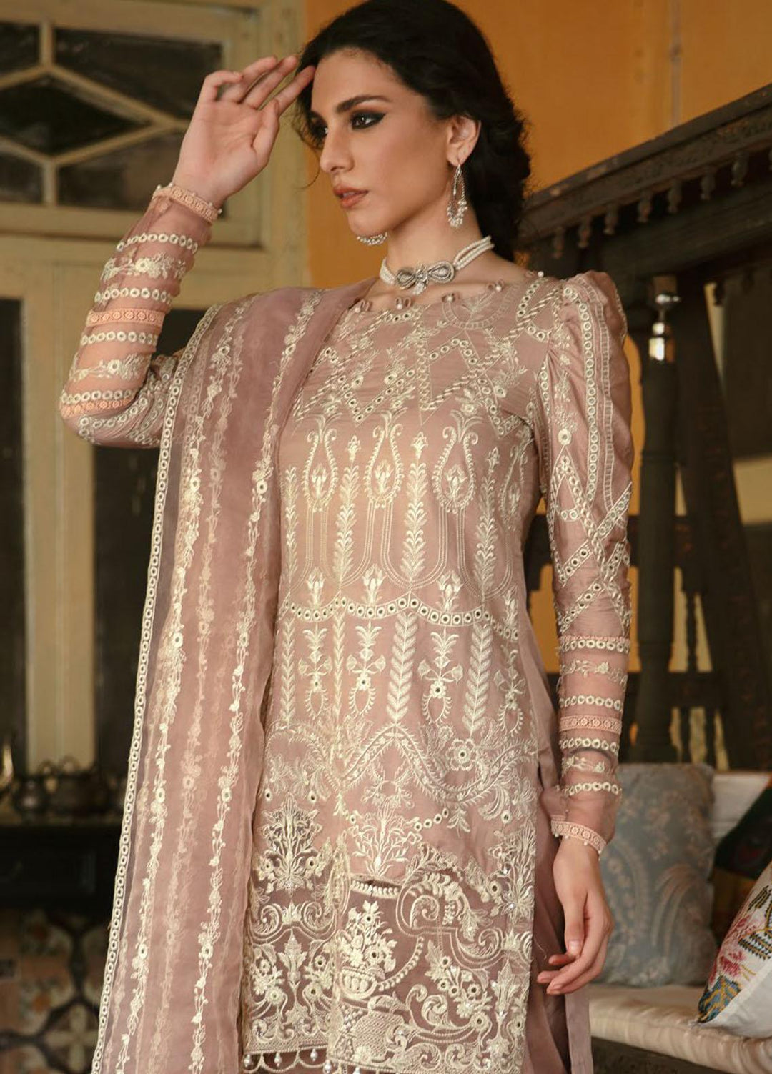 Wasiyat by Motifz Embroidered Cotton Satin Suits Unstitched 3 Piece MT21W MWUA-3027 MAHROZ-B - Winter Collection