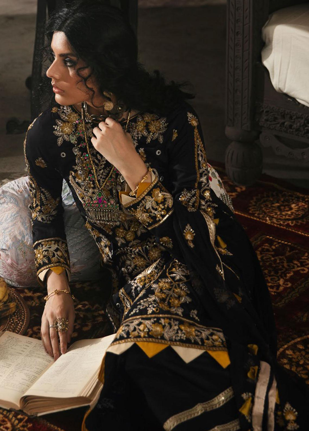 Wasiyat by Motifz Embroidered Cotton Satin Suits Unstitched 3 Piece MT21W MWUA-3028 MINHA-A - Winter Collection