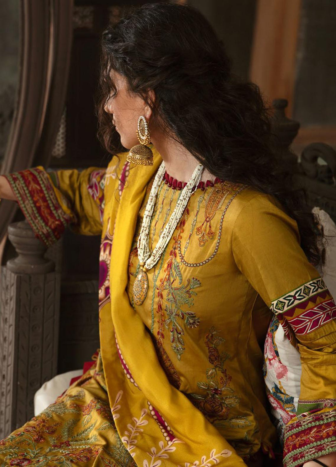 Wasiyat by Motifz Embroidered Cotton Satin Suits Unstitched 3 Piece MT21W MWUA-3029 NOOR JAHAN-A - Winter Collection