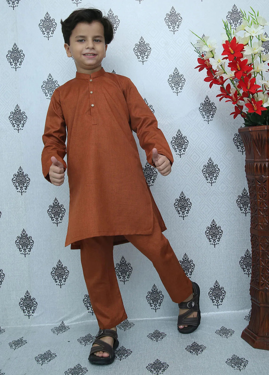 Wearmani Wash n Wear Self Design Boys Kurta Trouser - MKP-054