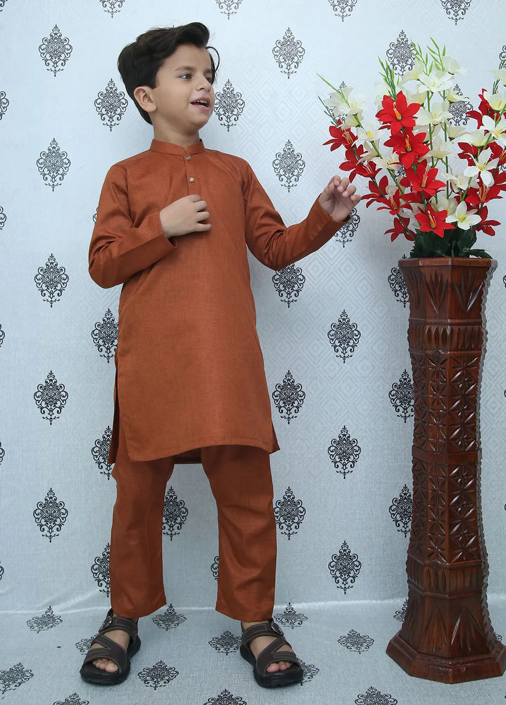 Wearmani Wash n Wear Self Design Boys Kurta Trouser - MKP-054