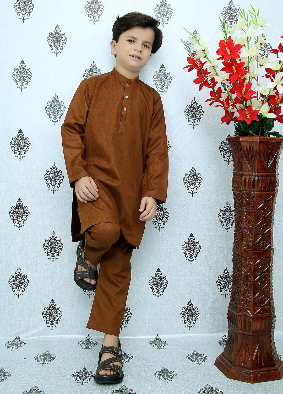Wearmani Wash n Wear Self Design Boys Kurta Trouser - MKP-056