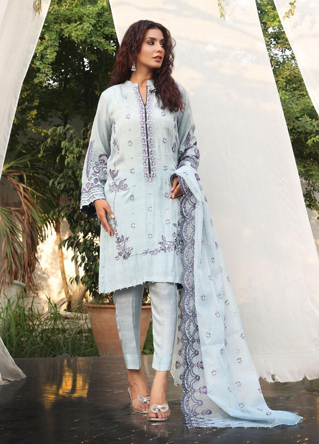 Weaves Pret  Raw Silk 3 Piece Suit WV22AD W-001 PARVAZ