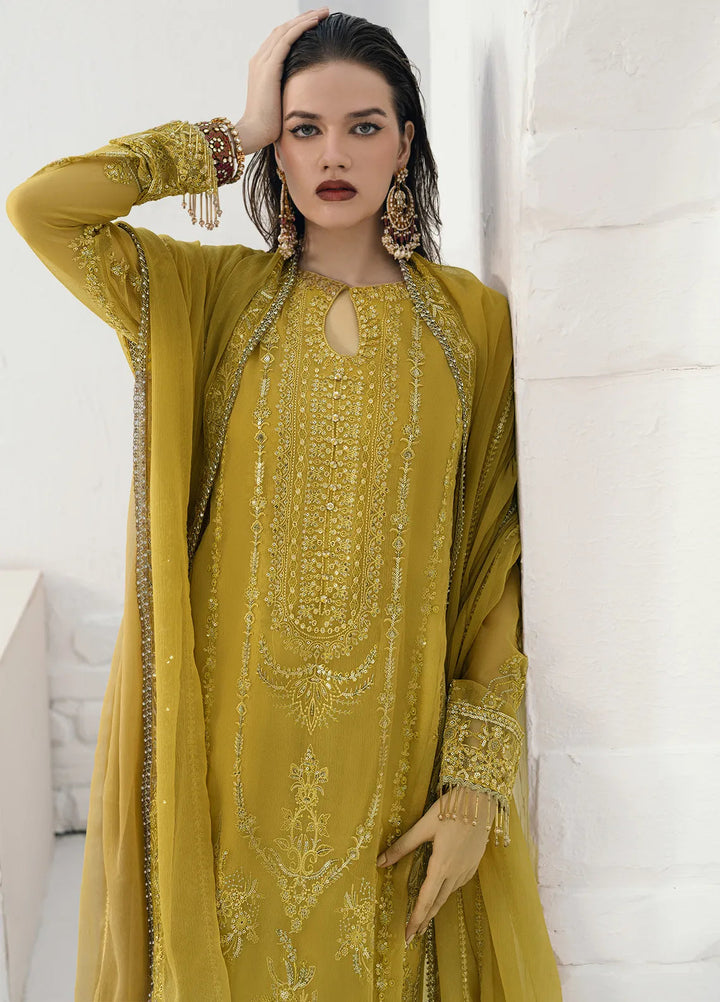 Savoir by Sahane Embroidered Chiffon Suits Unstitched 3 Piece CT-140005 Girasol - Luxury Collection