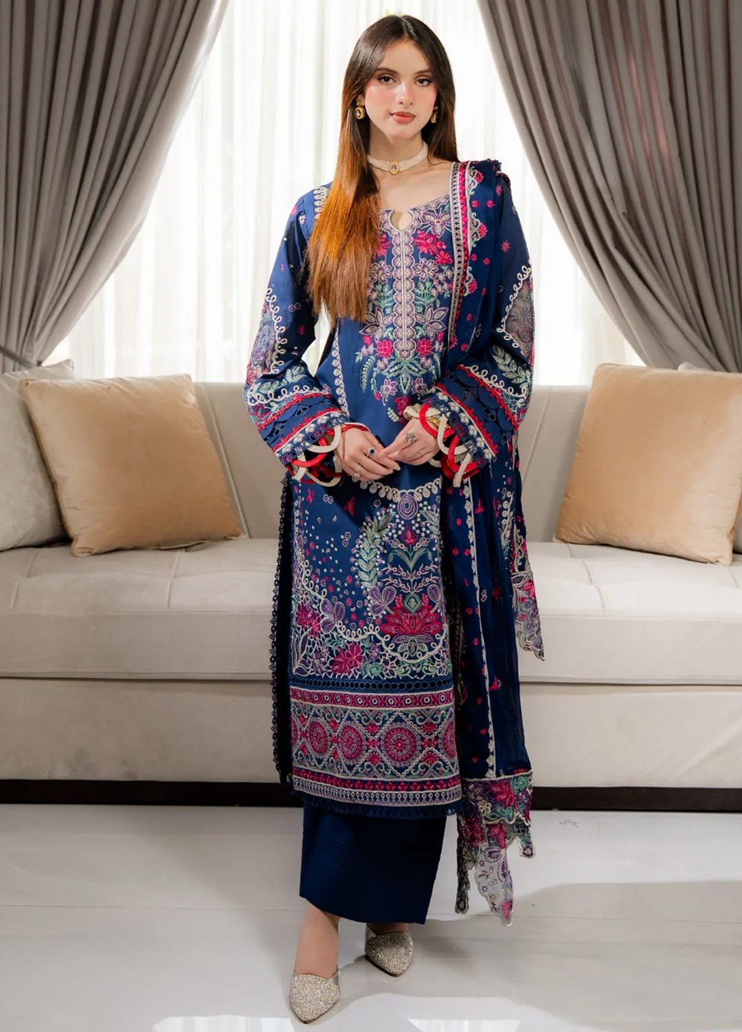 Aria By Meerak RTW Embroidered Lawn 3 Piece Suit Niva Festive Collection