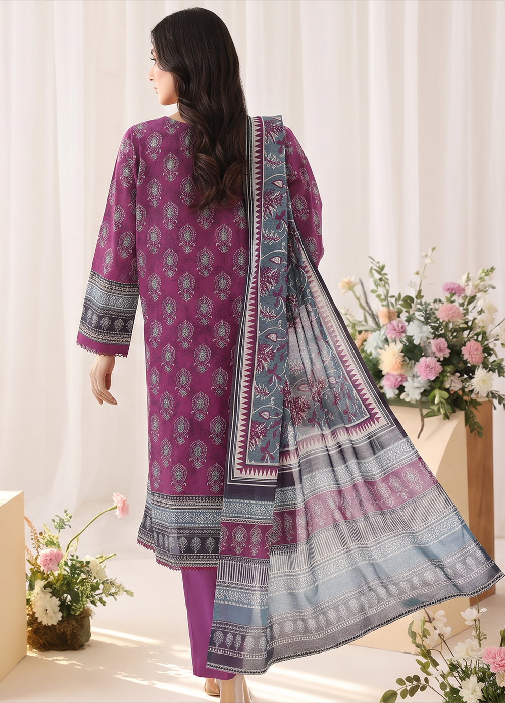 Platinum Jaipuri by HZ Textiles Unstitched Printed Lawn 3 Piece Suit PJB - 3238 Casual Collection