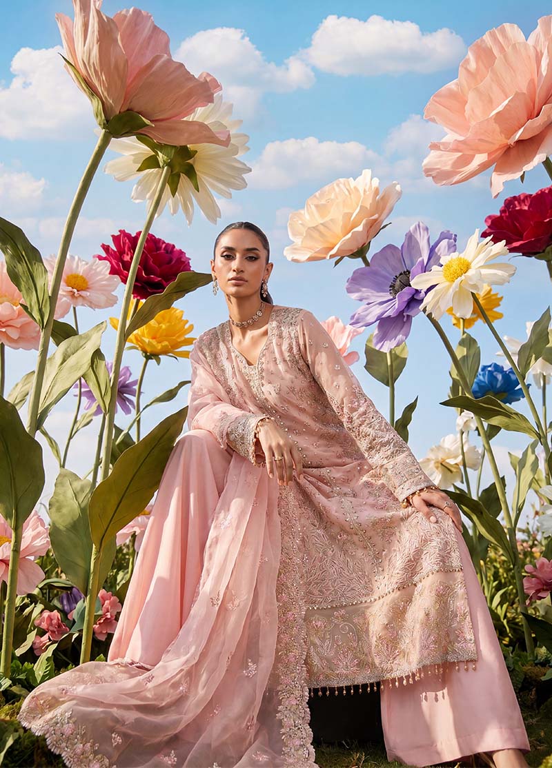 Sage by Rajbari Unstitched Luxury Formals Embroidered Organza Suits 4 Piece RB25SFART-04 Amara - Formal Collection