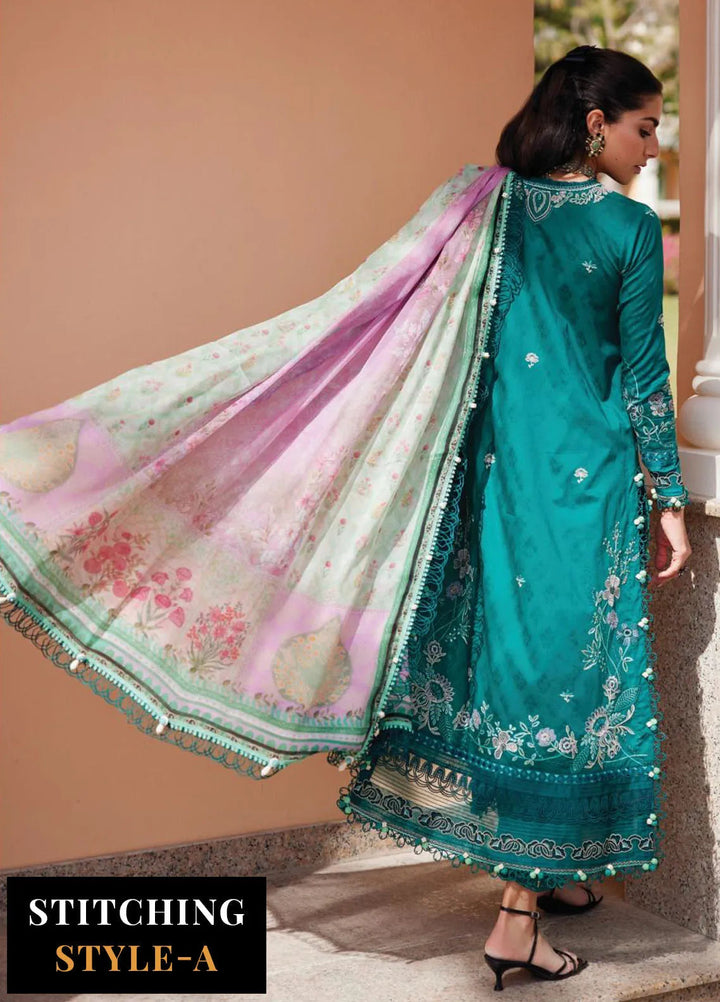 Wes by Farah Talib Embroidered Lawn Suits Unstitched 3 Piece FTA25WL FTA-04 Eileen Emerald - Luxury Collection