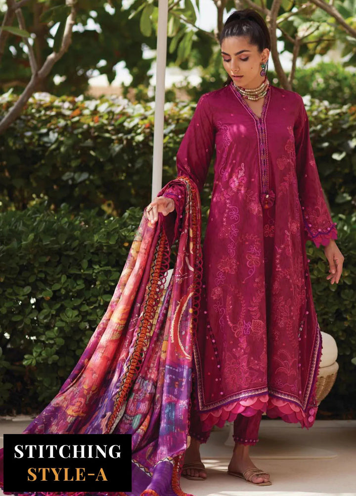 Wes by Farah Talib Embroidered Lawn Suits Unstitched 3 Piece FTA25WL FTA-11 Betty Berry - Luxury Collection