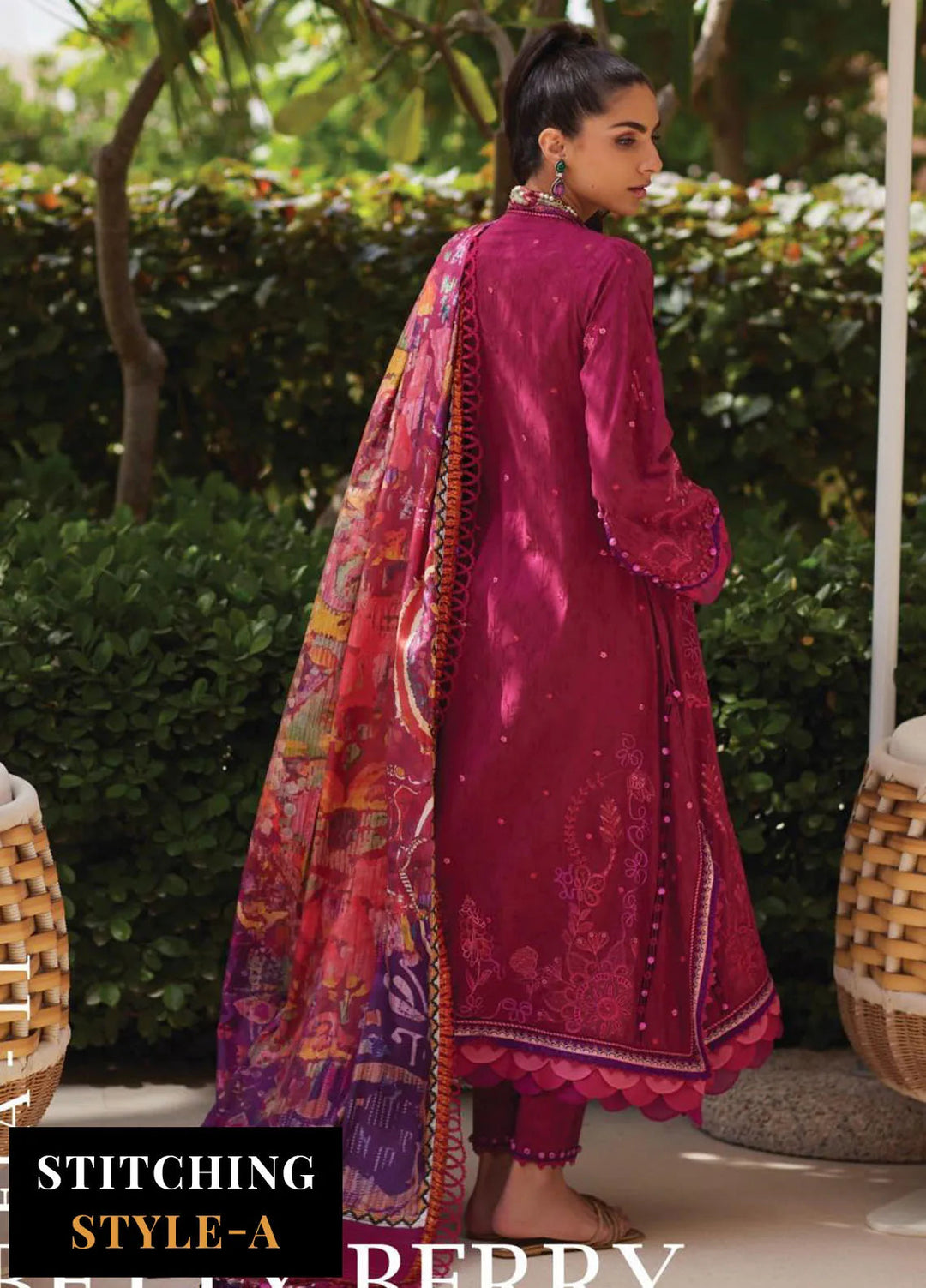 Wes by Farah Talib Embroidered Lawn Suits Unstitched 3 Piece FTA25WL FTA-11 Betty Berry - Luxury Collection