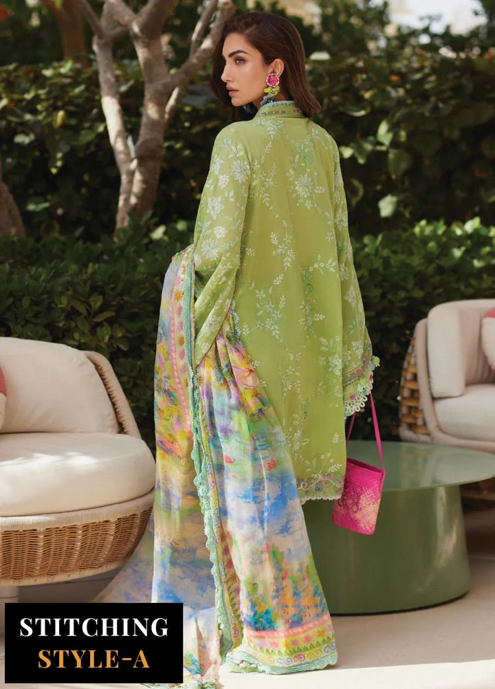 Wes by Farah Talib Embroidered Lawn Suits Unstitched 3 Piece FTA25WL FTA-12 Kiara Kiwi - Luxury Collection