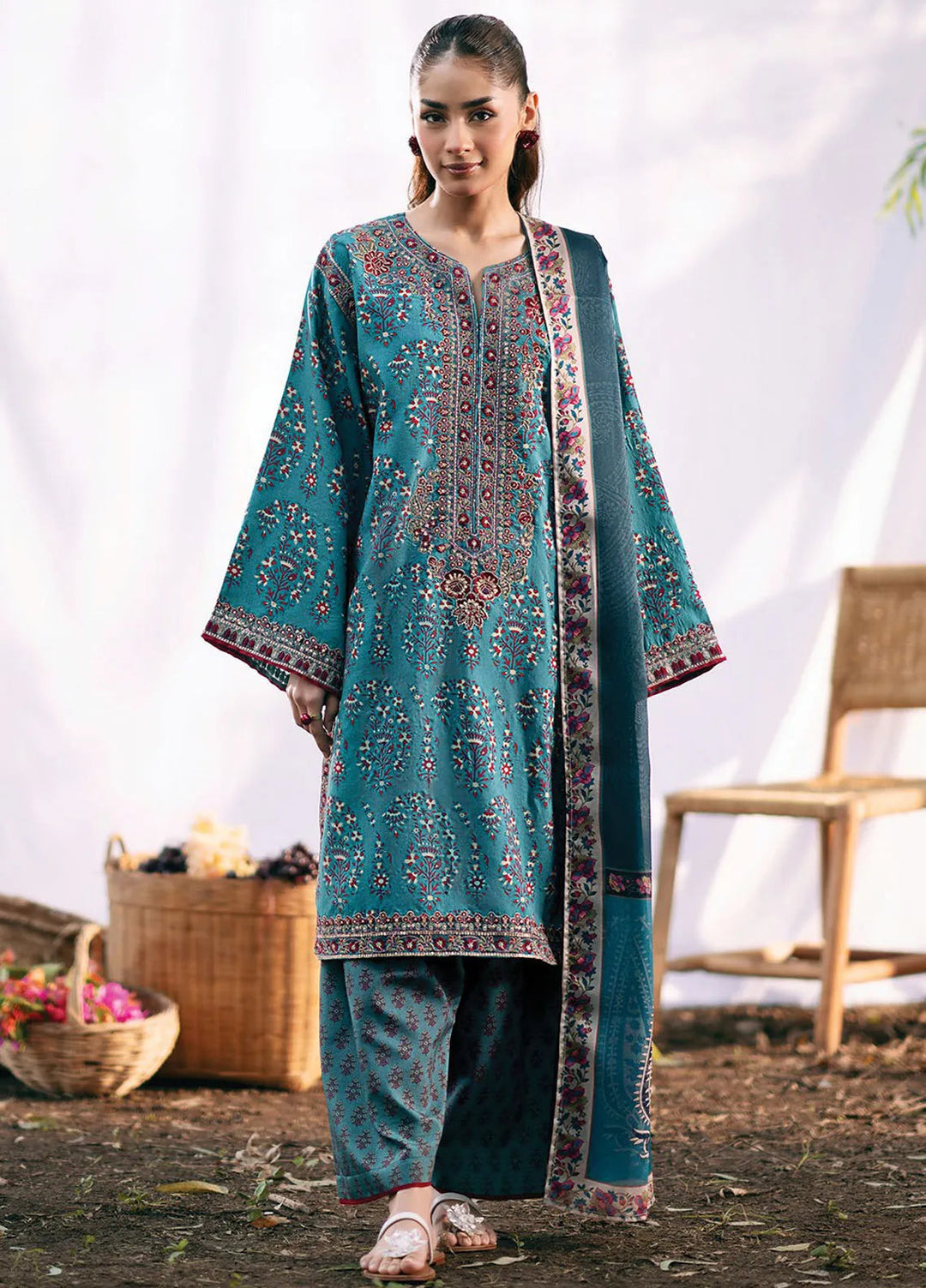 Whimsical By Xenia Embroidered Viscose Suit Unstitched 3 Piece ZE24W D-01 Altea - Winter Collection