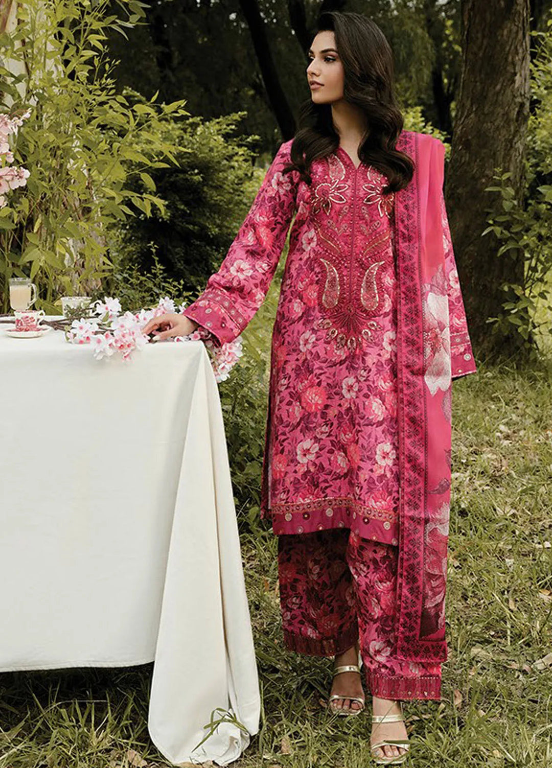 Whimsical By Xenia Embroidered Viscose Suit Unstitched 3 Piece ZE24W D-07 Alma B - Winter Collection