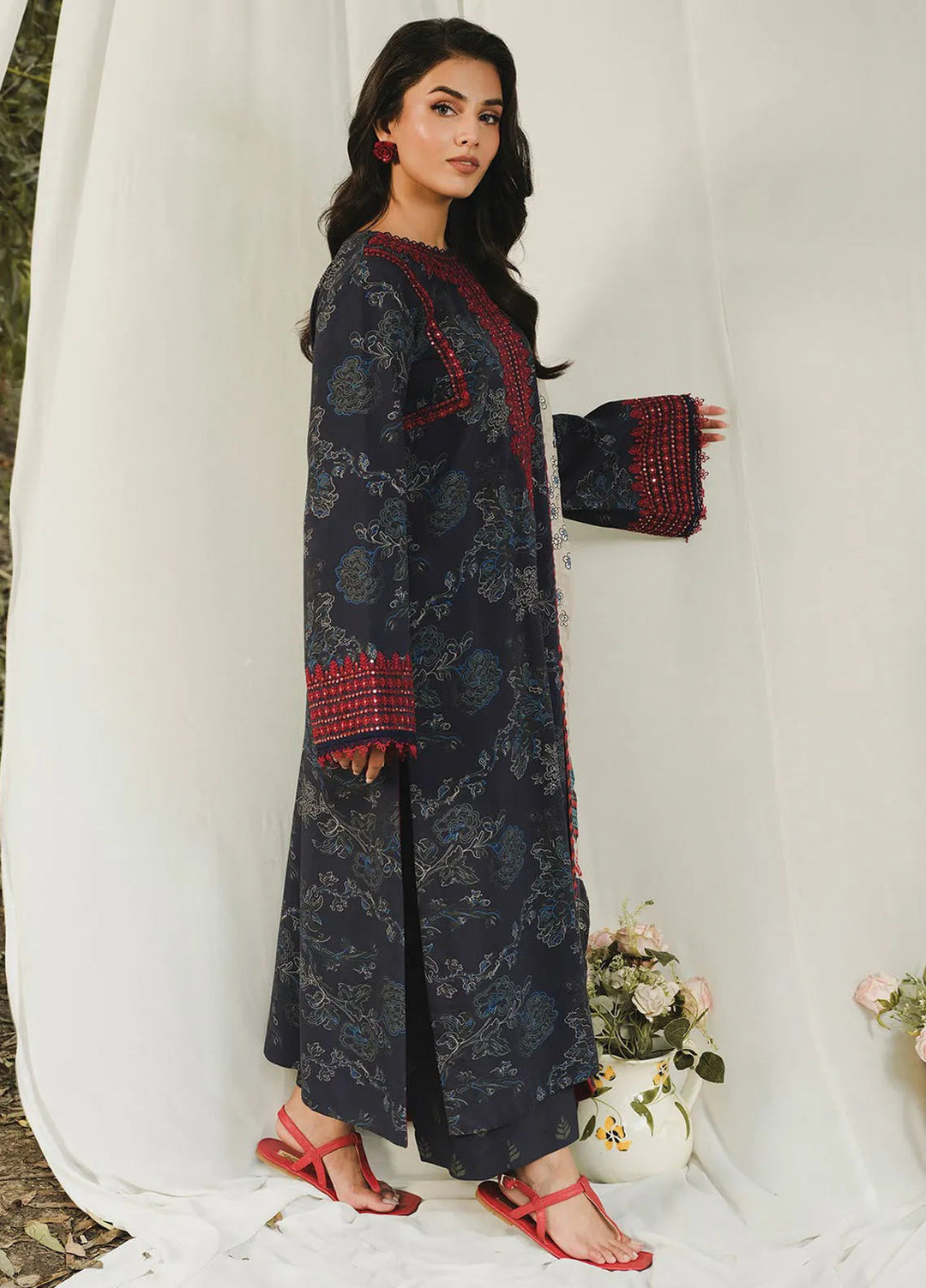 Whimsical By Xenia Embroidered Viscose Suit Unstitched 3 Piece ZE24W D-10 Mona - Winter Collection