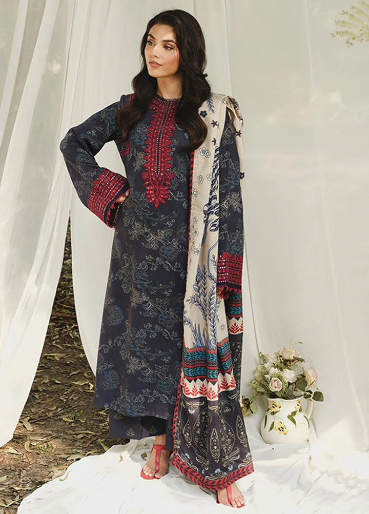 Whimsical By Xenia Embroidered Viscose Suit Unstitched 3 Piece ZE24W D-10 Mona - Winter Collection