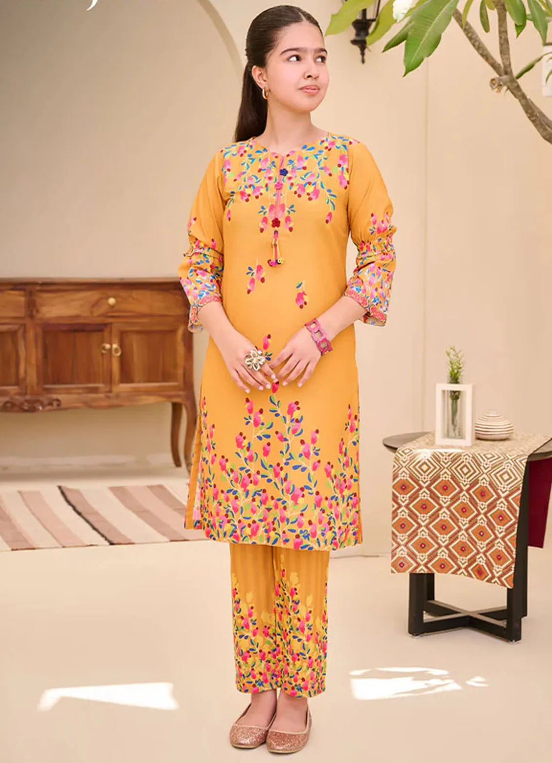 Whimsy By Asim Jofa Printed Lawn Suit Unstitched 2 Piece AJ24W AJGL-01 - Summer Collection