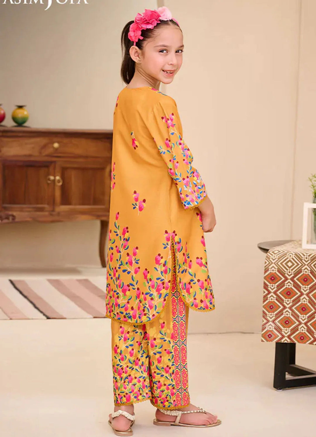 Whimsy By Asim Jofa Printed Lawn Suit Unstitched 2 Piece AJ24W AJGL-01 - Summer Collection