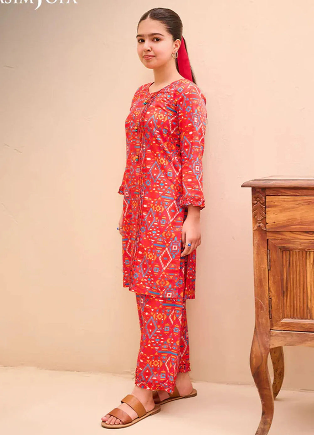 Whimsy By Asim Jofa Printed Lawn Suit Unstitched 2 Piece AJ24W AJGL-02 - Summer Collection