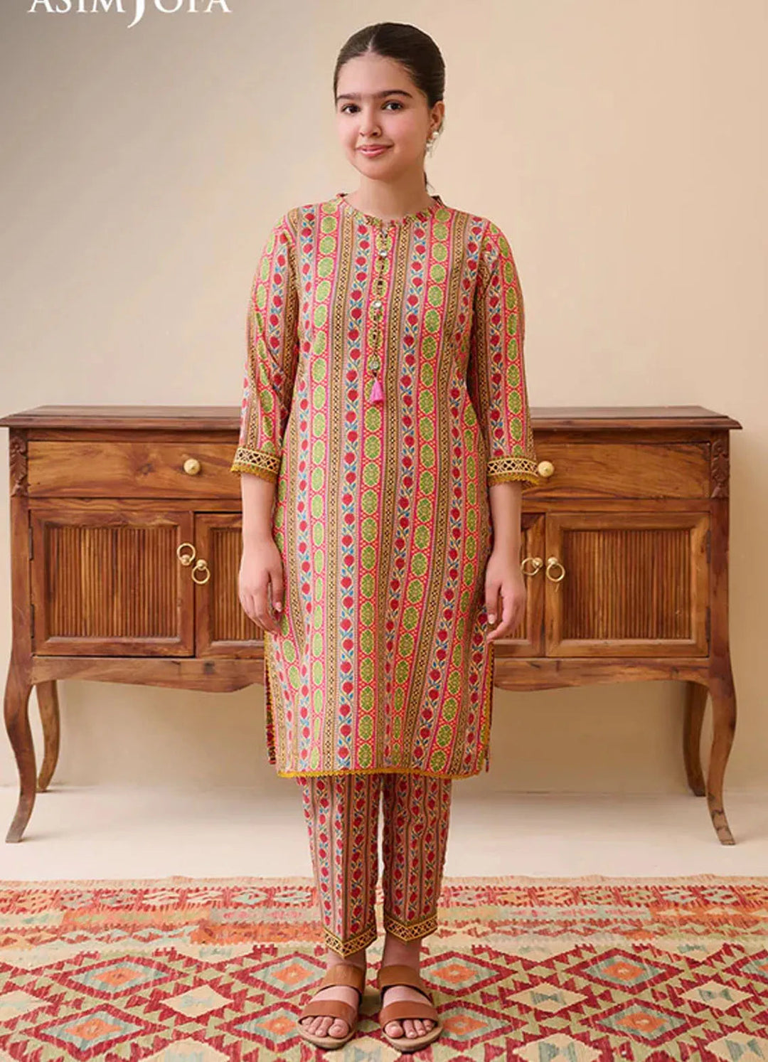 Whimsy By Asim Jofa Printed Lawn Suit Unstitched 2 Piece AJ24W AJGL-03 - Summer Collection