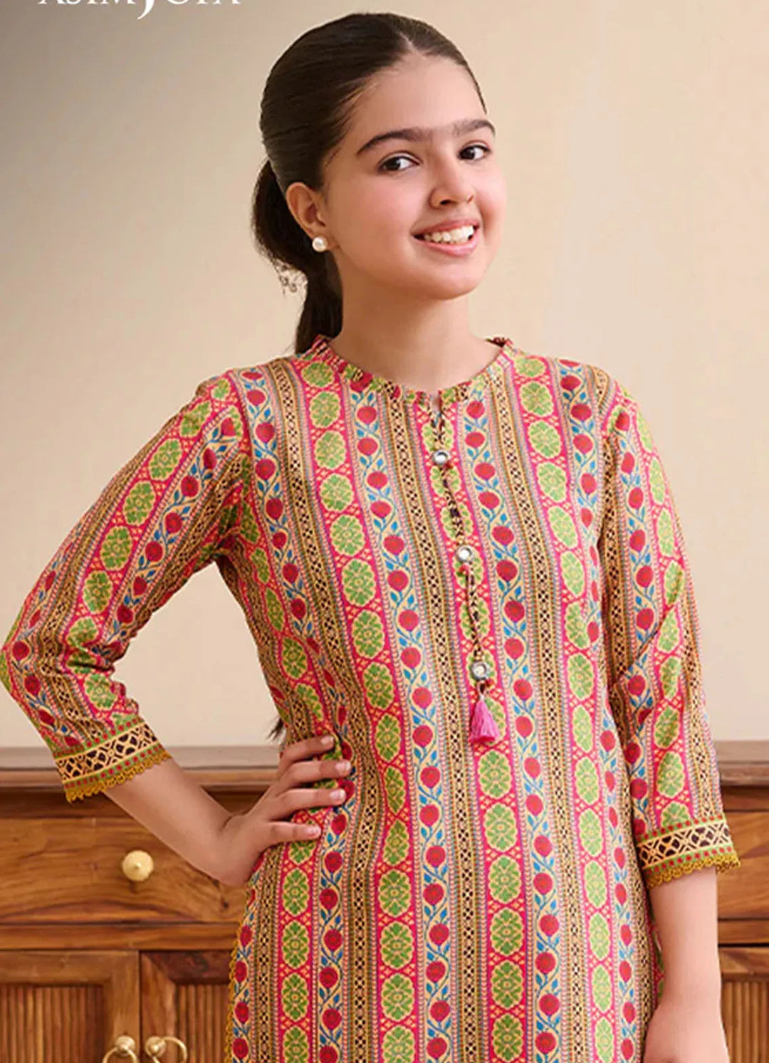 Whimsy By Asim Jofa Printed Lawn Suit Unstitched 2 Piece AJ24W AJGL-03 - Summer Collection