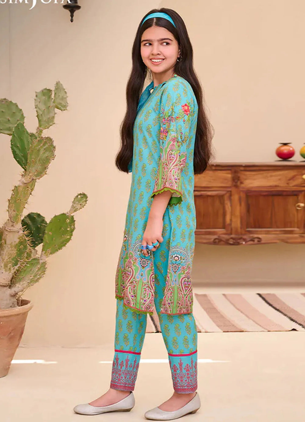 Whimsy By Asim Jofa Printed Lawn Suit Unstitched 2 Piece AJ24W AJGL-04 - Summer Collection