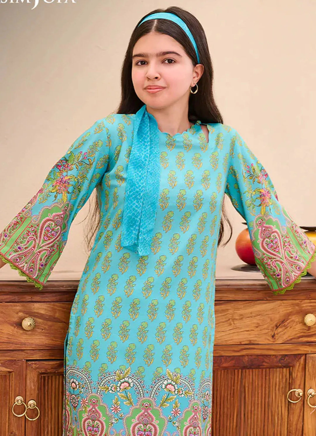 Whimsy By Asim Jofa Printed Lawn Suit Unstitched 2 Piece AJ24W AJGL-04 - Summer Collection