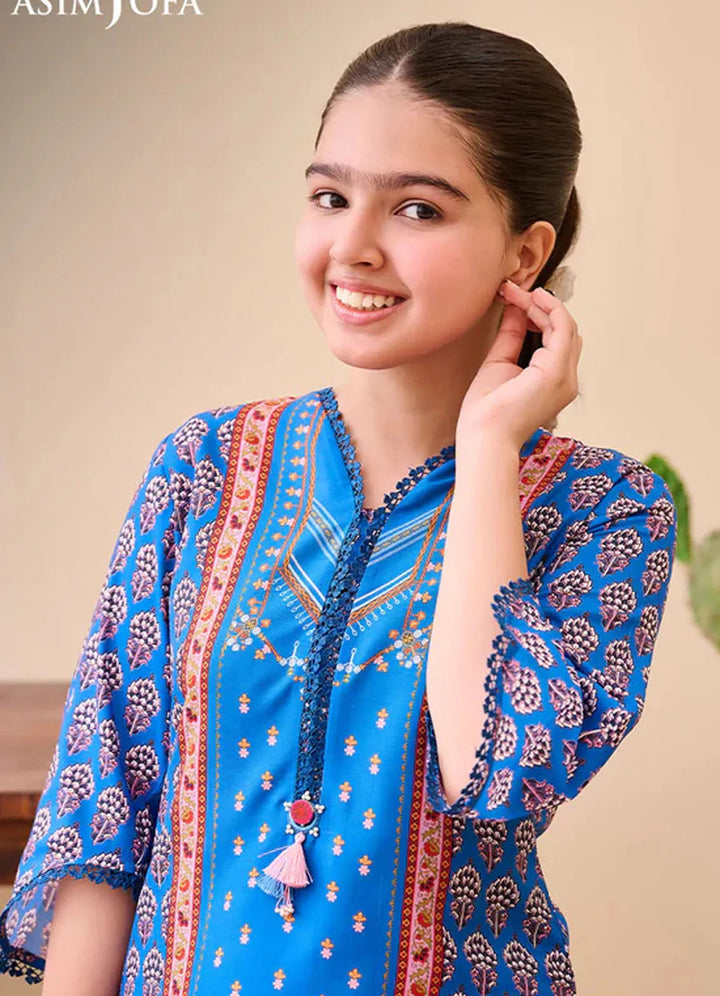Whimsy By Asim Jofa Printed Lawn Suit Unstitched 2 Piece AJ24W AJGL-05 - Summer Collection