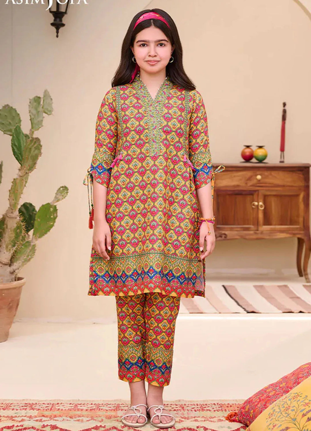 Whimsy By Asim Jofa Printed Lawn Suit Unstitched 2 Piece AJ24W AJGL-06 - Summer Collection