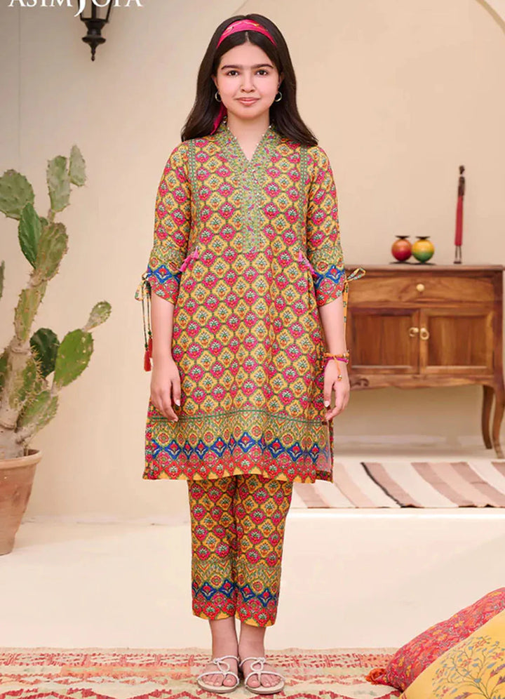 Whimsy By Asim Jofa Printed Lawn Suit Unstitched 2 Piece AJ24W AJGL-06 - Summer Collection