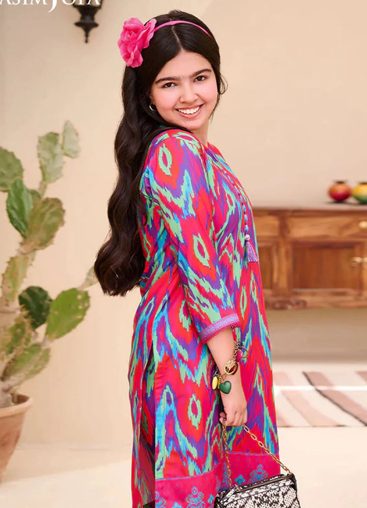 Whimsy By Asim Jofa Printed Lawn Suit Unstitched 2 Piece AJ24W AJGL-07 - Summer Collection