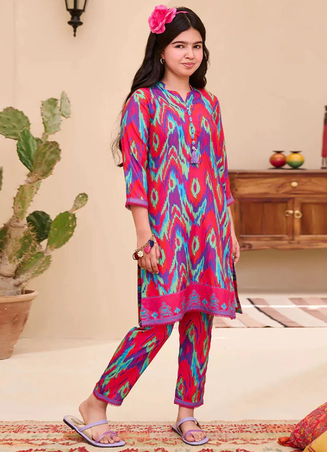 Whimsy By Asim Jofa Printed Lawn Suit Unstitched 2 Piece AJ24W AJGL-07 - Summer Collection