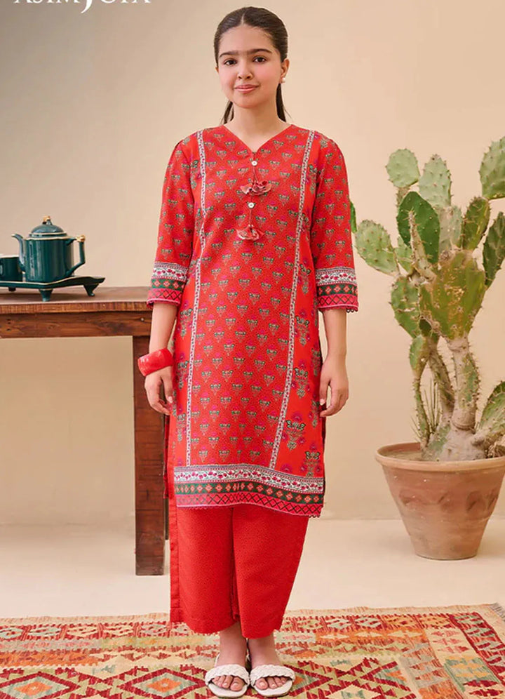 Whimsy By Asim Jofa Printed Lawn Suit Unstitched 2 Piece AJ24W AJGL-11 - Summer Collection