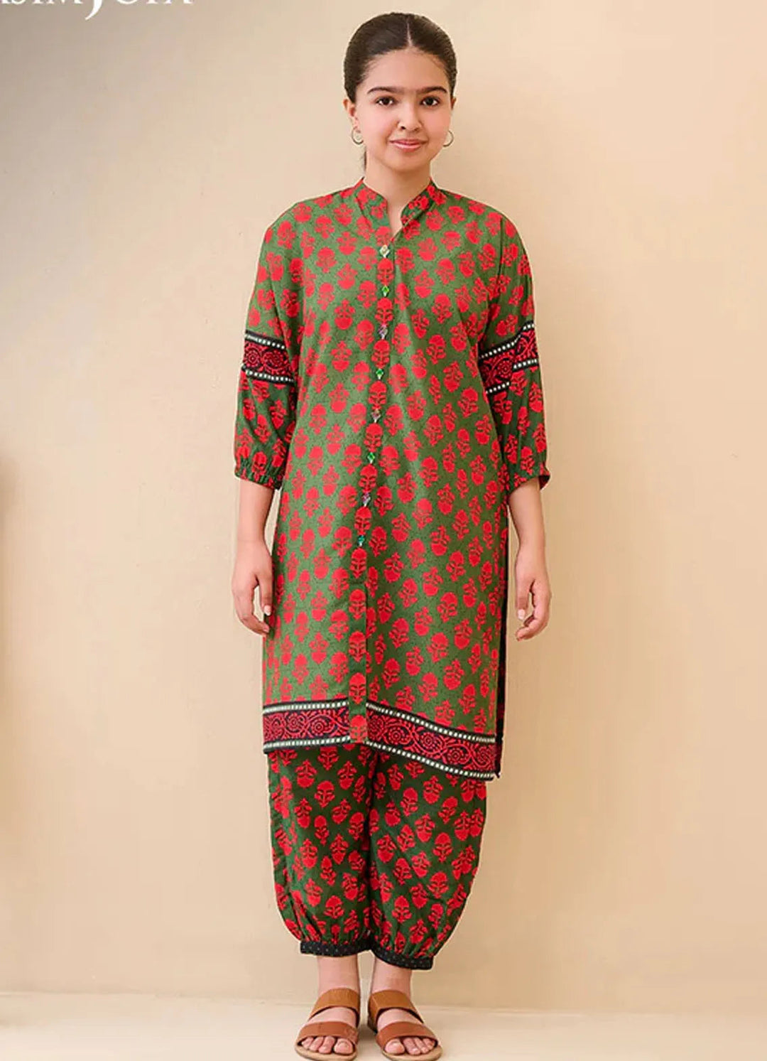 Whimsy By Asim Jofa Printed Lawn Suit Unstitched 2 Piece AJ24W AJGL-12 - Summer Collection