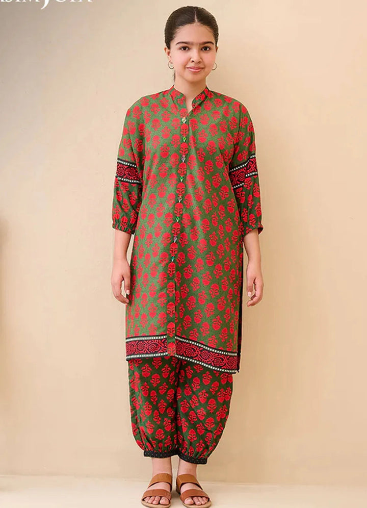 Whimsy By Asim Jofa Printed Lawn Suit Unstitched 2 Piece AJ24W AJGL-12 - Summer Collection