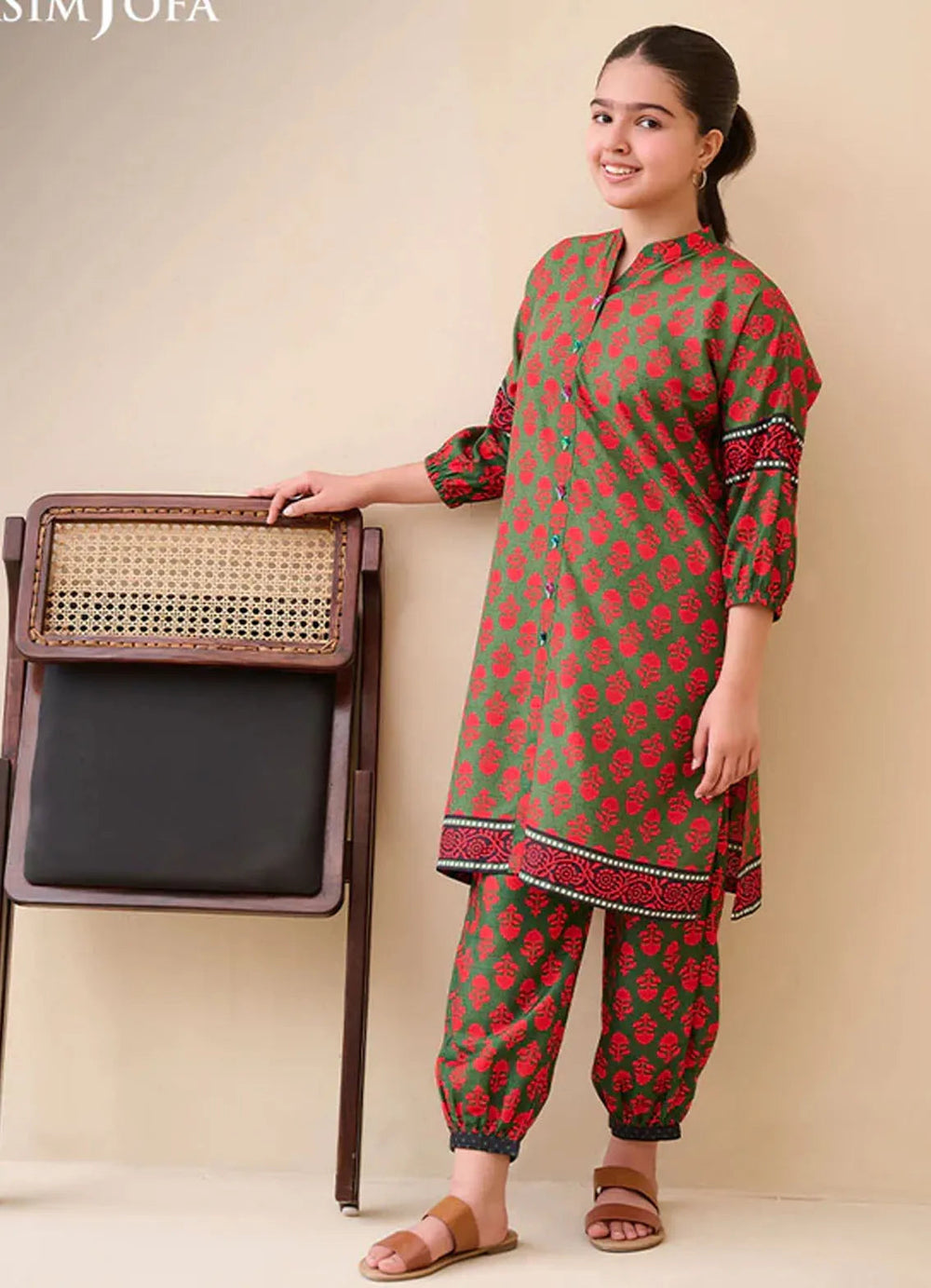 Whimsy By Asim Jofa Printed Lawn Suit Unstitched 2 Piece AJ24W AJGL-12 - Summer Collection