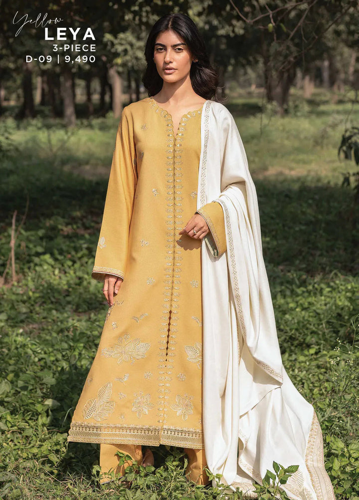 Whisper Garden by Seran Embroidered Karandi Suit Unstitched 3 Piece SRN24WG D-09 Leya - Winter Collection