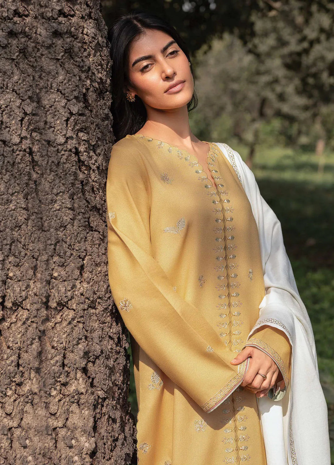 Whisper Garden by Seran Embroidered Karandi Suit Unstitched 3 Piece SRN24WG D-09 Leya - Winter Collection