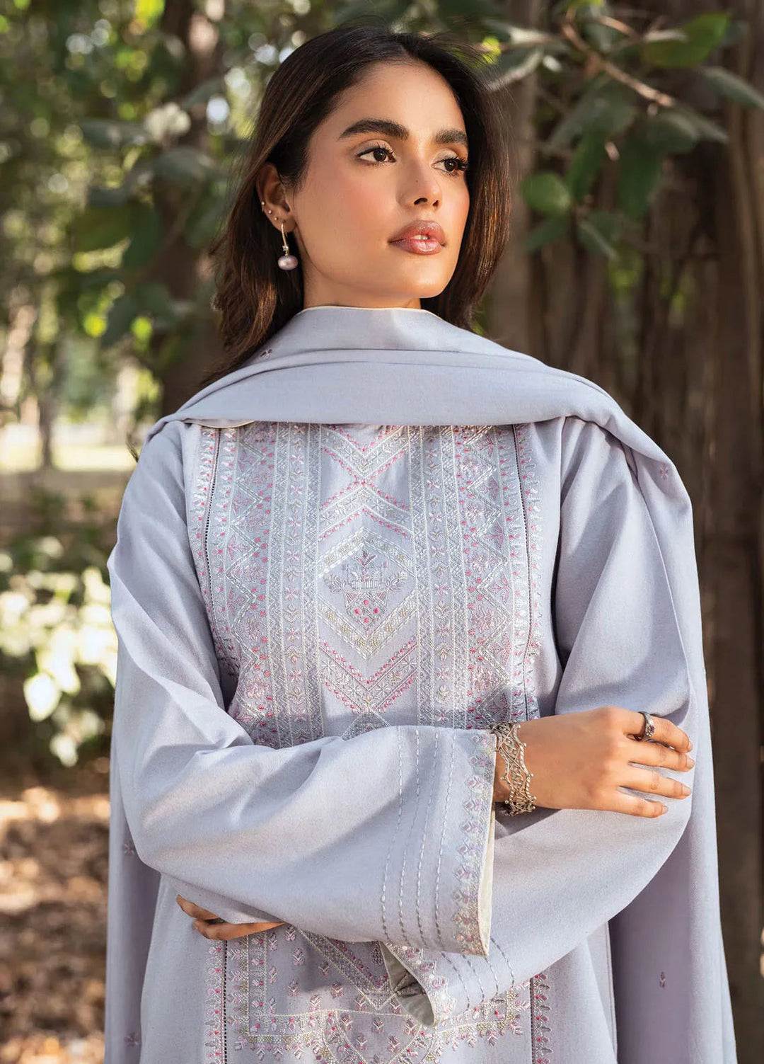 Whisper Garden by Seran Embroidered Karandi Suit Unstitched 3 Piece SRN24WG D-10 Ela - Winter Collection