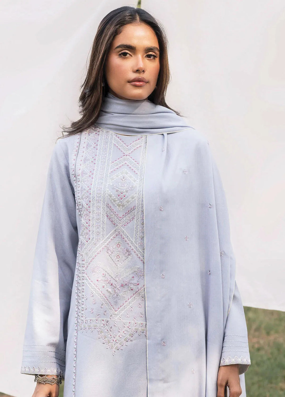 Whisper Garden by Seran Embroidered Karandi Suit Unstitched 3 Piece SRN24WG D-10 Ela - Winter Collection
