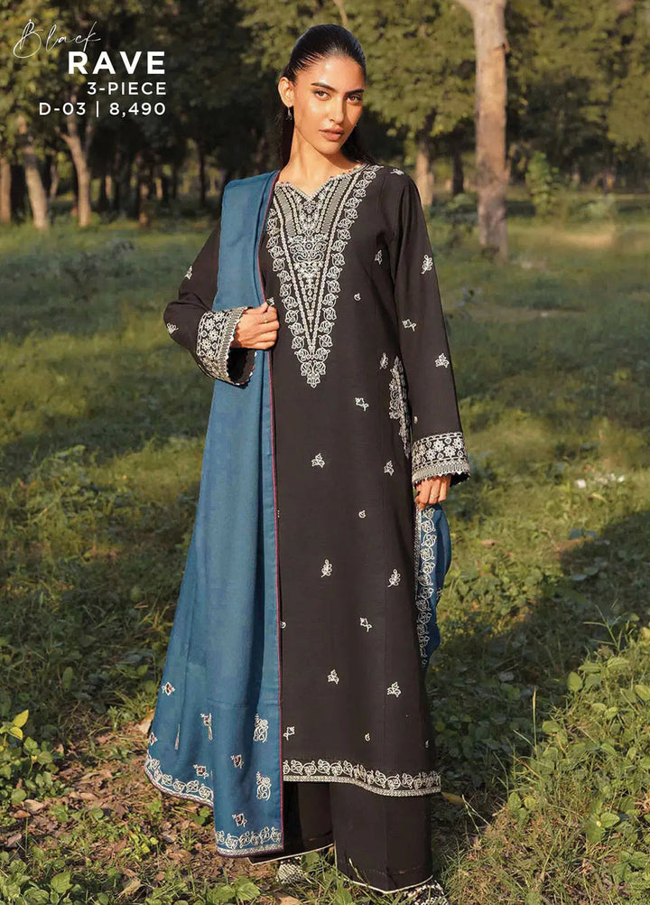 Whisper Garden by Seran Embroidered Khaddar Suit Unstitched 3 Piece SRN24WG D-03 Rave - Winter Collection