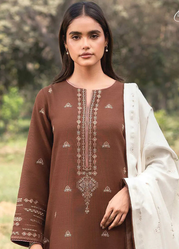 Whisper Garden by Seran Embroidered Khaddar Suit Unstitched 3 Piece SRN24WG D-04 Dusky - Winter Collection