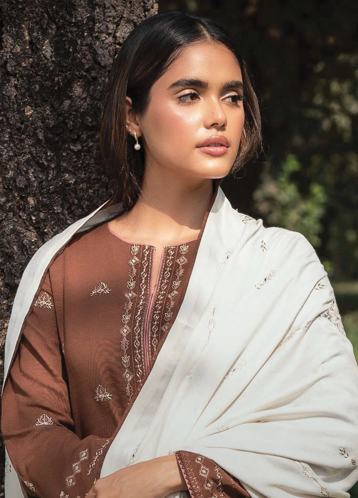 Whisper Garden by Seran Embroidered Khaddar Suit Unstitched 3 Piece SRN24WG D-04 Dusky - Winter Collection