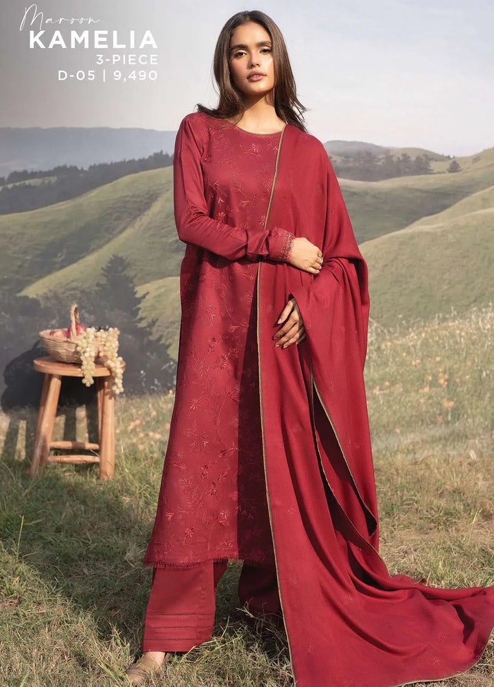 Whisper Garden by Seran Embroidered Viscose Suit Unstitched 3 Piece SRN24WG D-05 Kamelia - Winter Collection