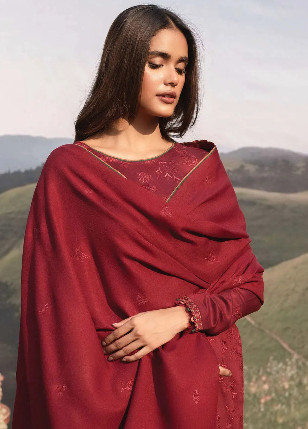 Whisper Garden by Seran Embroidered Viscose Suit Unstitched 3 Piece SRN24WG D-05 Kamelia - Winter Collection