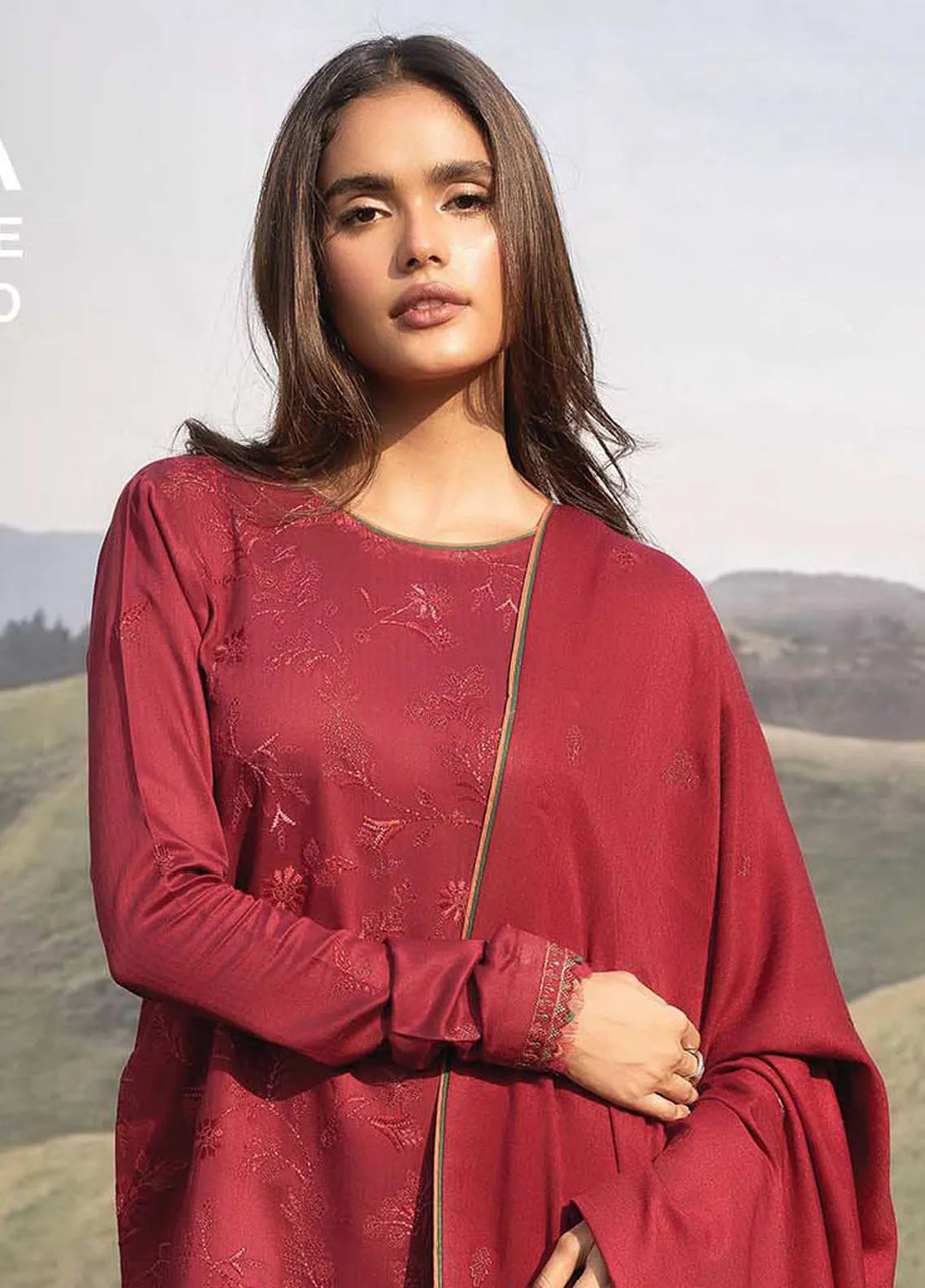 Whisper Garden by Seran Embroidered Viscose Suit Unstitched 3 Piece SRN24WG D-05 Kamelia - Winter Collection