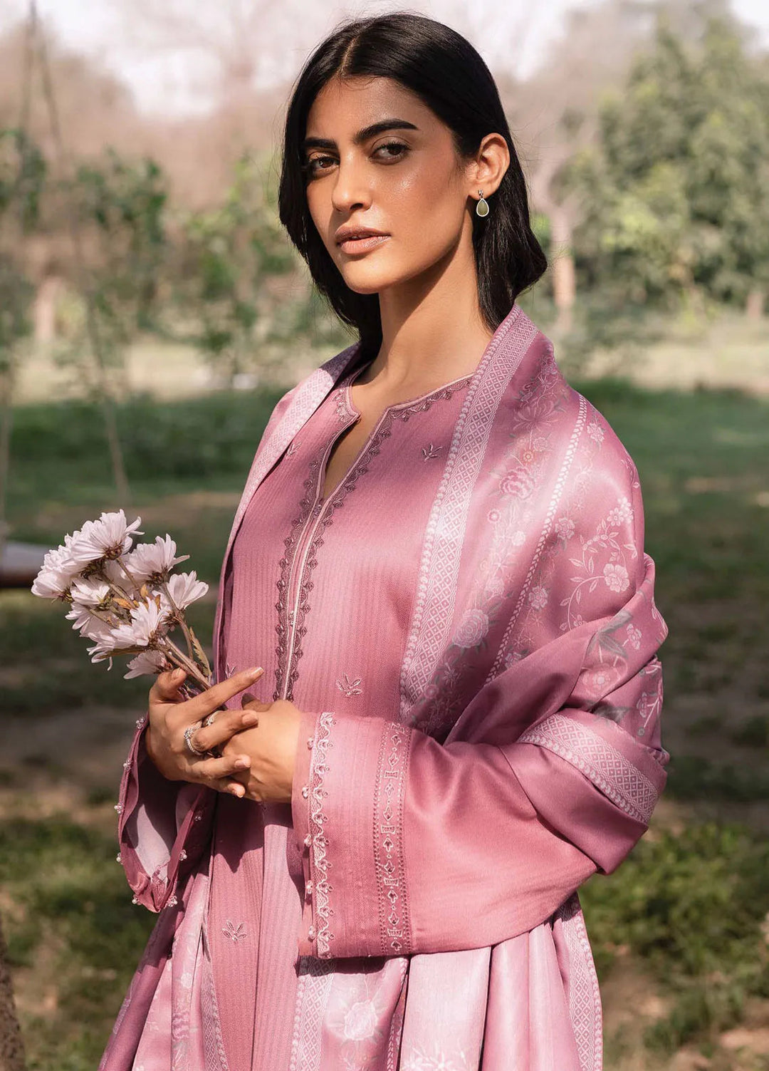 Whisper Garden by Seran Embroidered Viscose Suit Unstitched 3 Piece SRN24WG D-07 Bella - Winter Collection