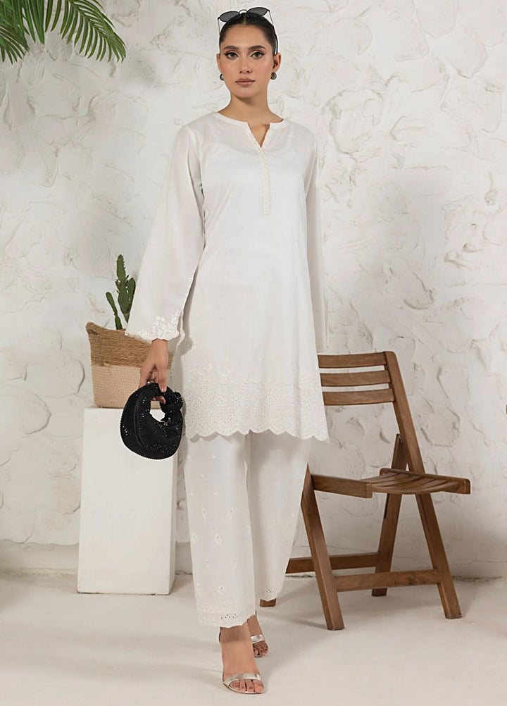 White On White by Lakhany Pret Embroidered Cambric Shirt LG-IZ-0310