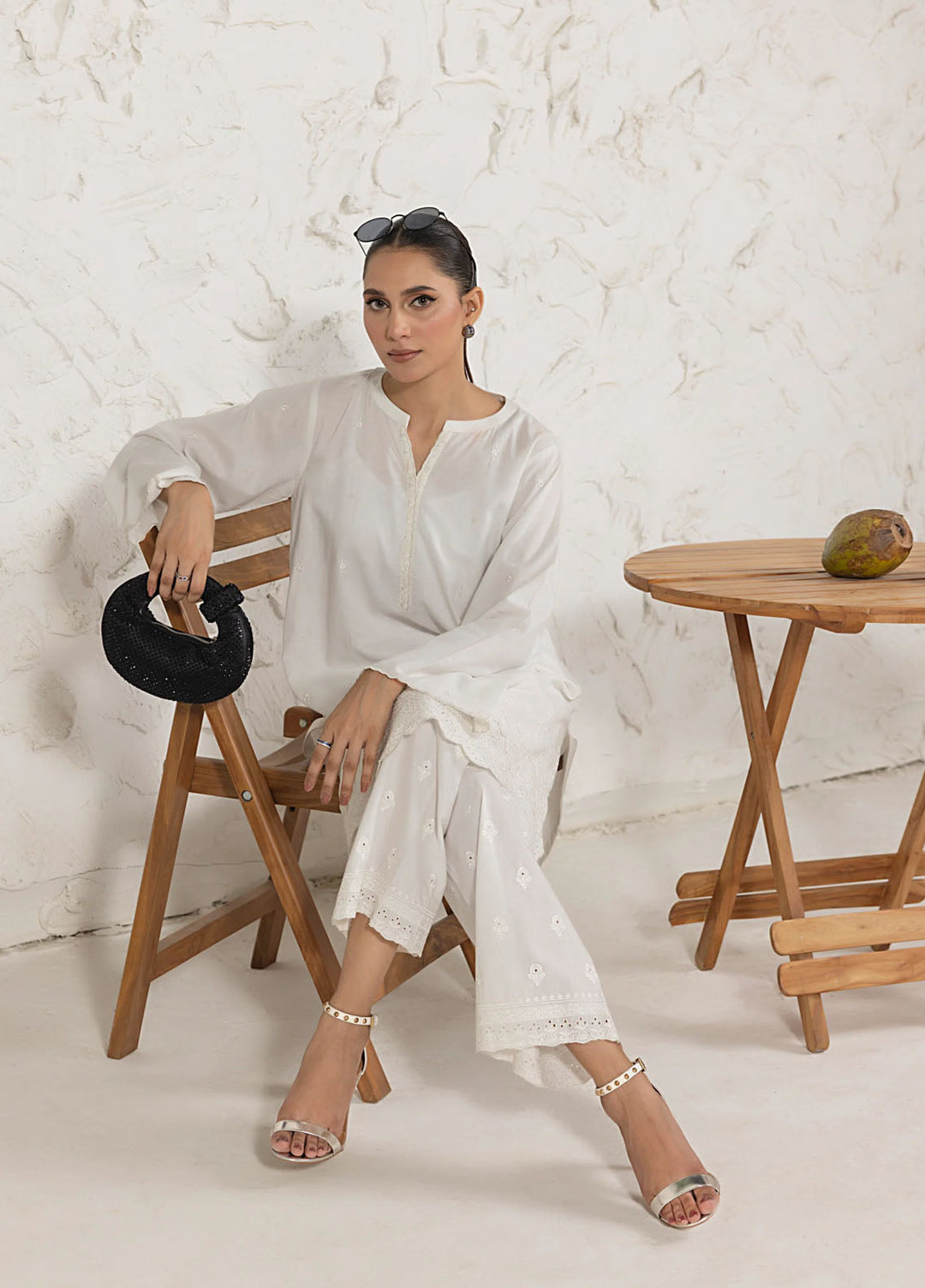 White On White by Lakhany Pret Embroidered Cambric Shirt LG-IZ-0310