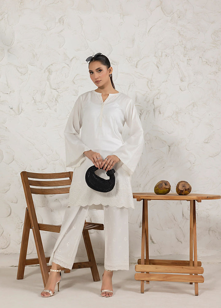 White On White by Lakhany Pret Embroidered Cambric Shirt LG-IZ-0310