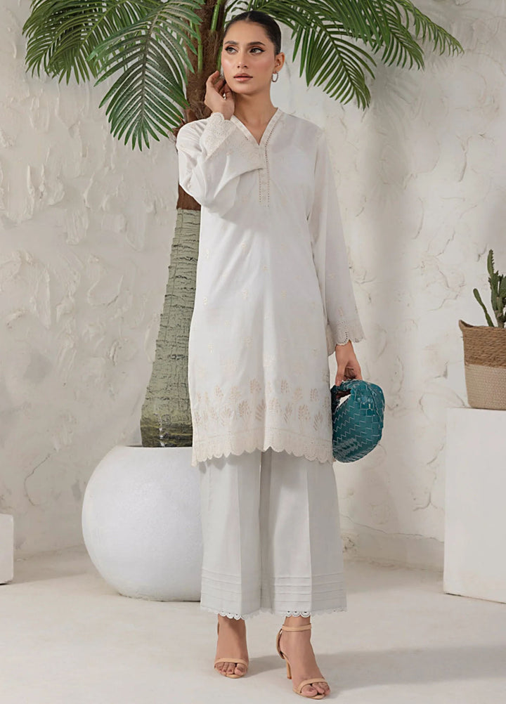White On White by Lakhany Pret Embroidered Cambric Shirt LG-IZ-0312